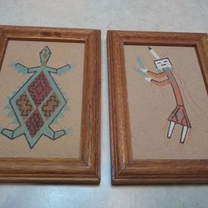 Unique Navajo Art - Sand Paintings, set of two